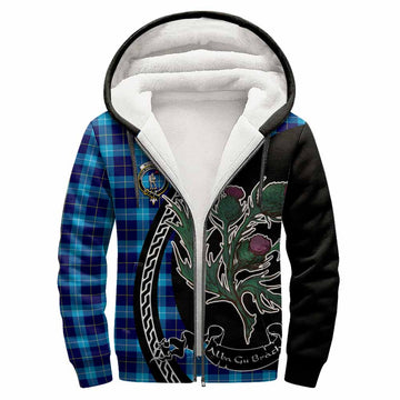 McKerrell Family Crest Tartan Sherpa Hoodie Alba Thistle Inspired