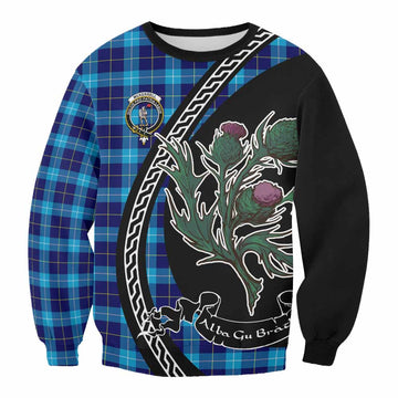 McKerrell Family Crest Tartan Sweatshirt Alba Thistle Inspired