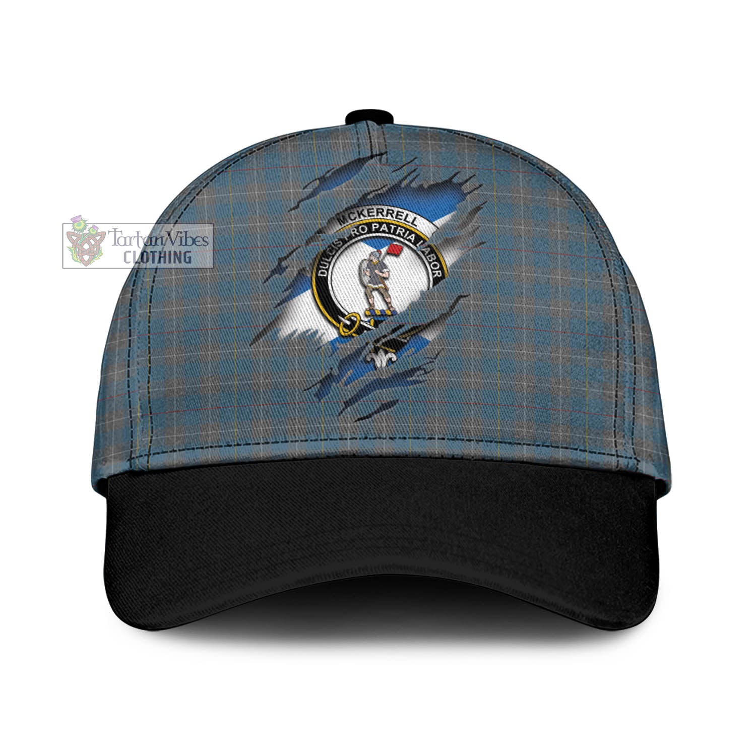 Tartan Vibes Clothing McKerrell of Hillhouse Dress Tartan Classic Cap with Family Crest In Me Style