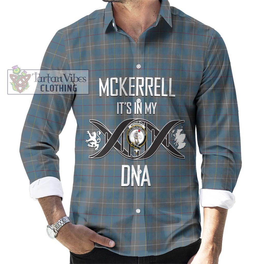McKerrell of Hillhouse Dress Tartan Long Sleeve Button Shirt with Family Crest DNA In Me Style Men's Shirt S - Tartanvibesclothing Shop