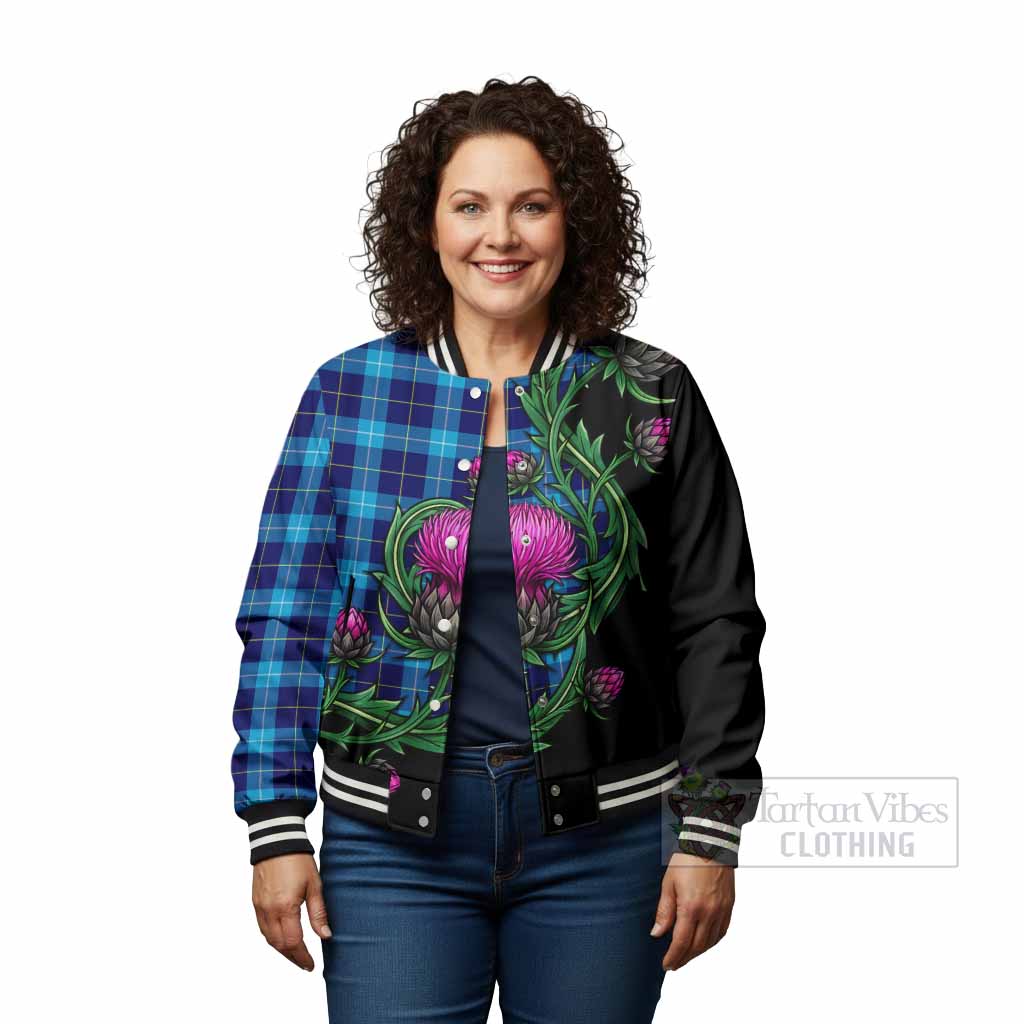 McKerrell Tartan Baseball Jacket Resilient Scottish Thistle - Tartan Vibes Clothing
