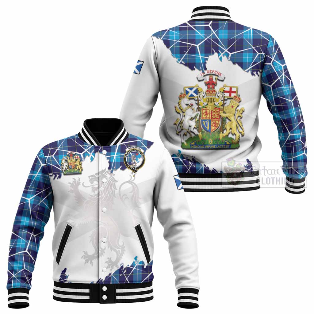 McKerrell Tartan Baseball Jacket with Family Crest and Lion Rampant Grunge Style