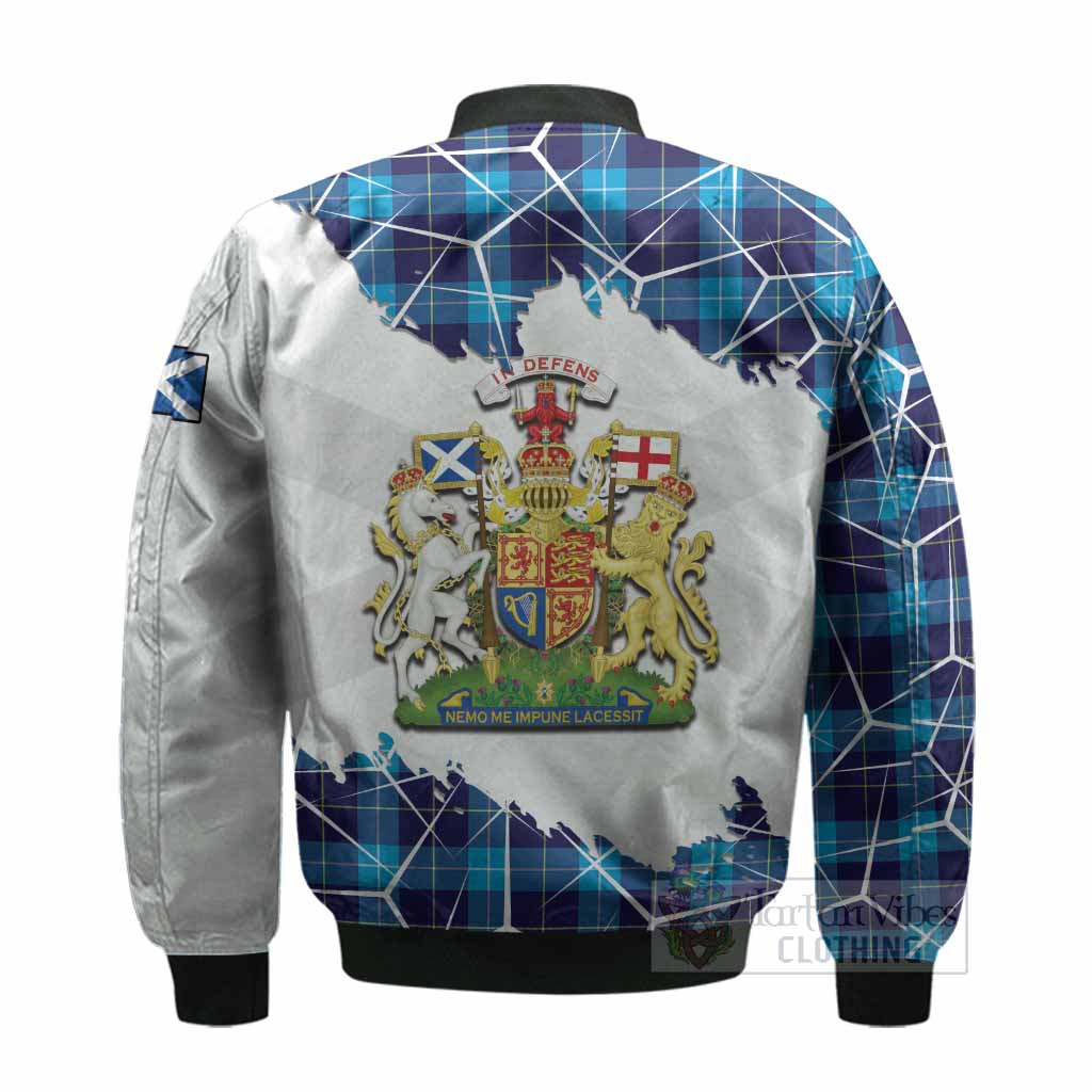 McKerrell Tartan Bomber Jacket with Family Crest and Lion Rampant Grunge Style