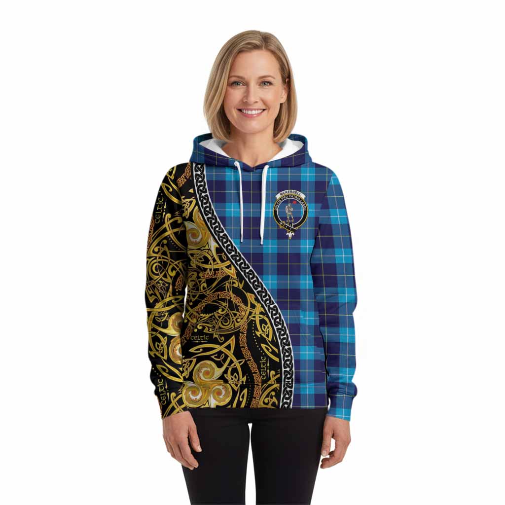 McKerrell Tartan Crest Hoodie Celtic Knot and Triple Trickle Spiral Symbols