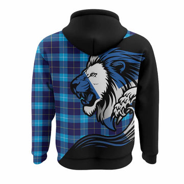 McKerrell Tartan Crest Hoodie Scottish Golden Lions Wave Flow