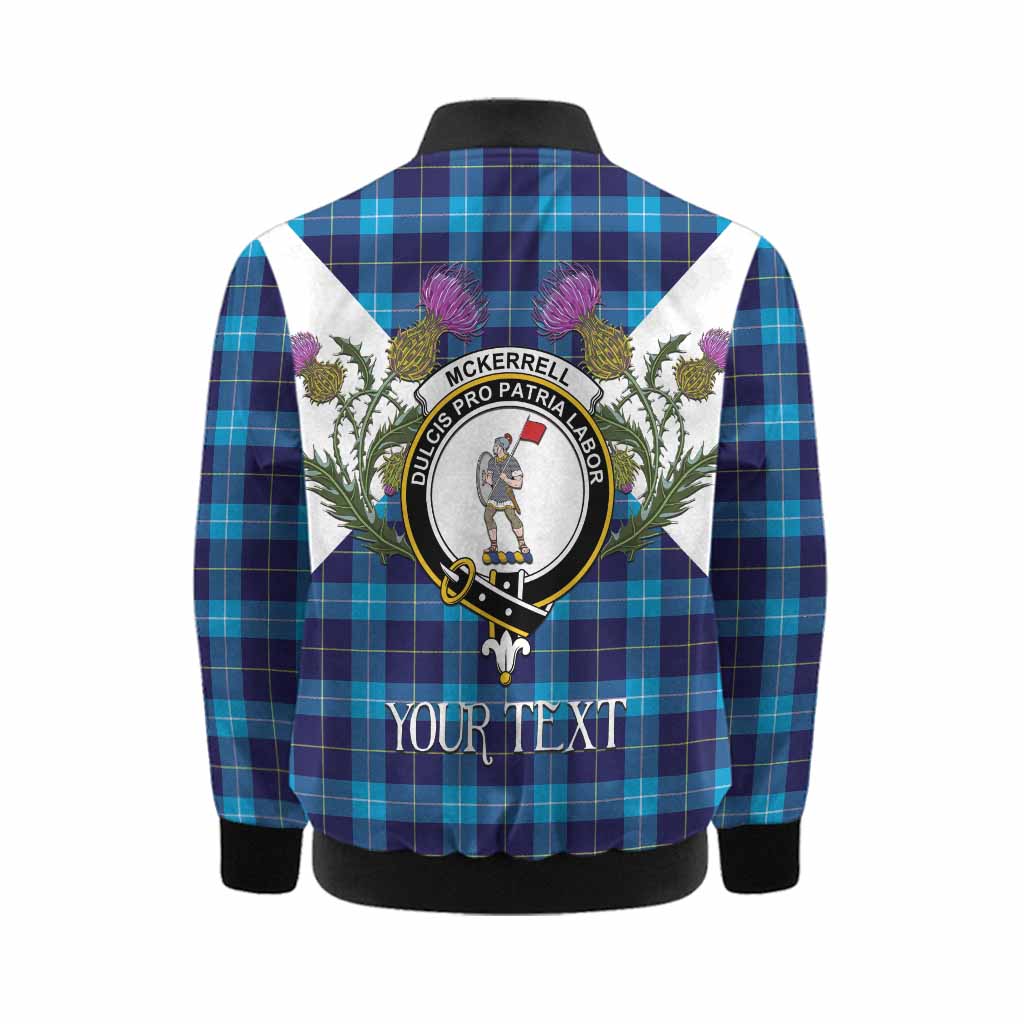 McKerrell Tartan Family Crest Kid Bomber Jacket Scottish Burns Night Thistle Floral