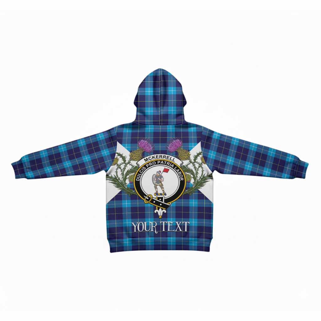 McKerrell Tartan Family Crest Kid Hoodie Scottish Burns Night Thistle Floral