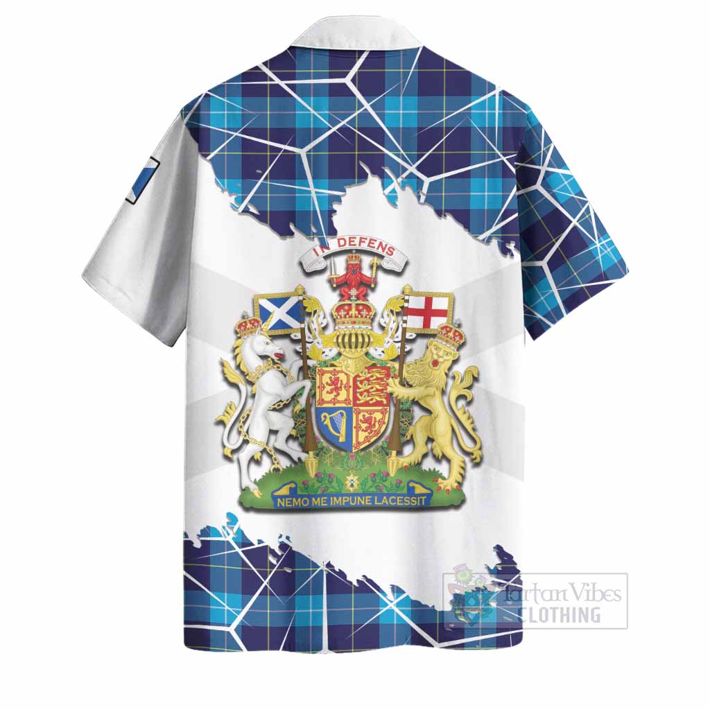 McKerrell Tartan Hawaiian Shirt with Family Crest and Lion Rampant Grunge Style