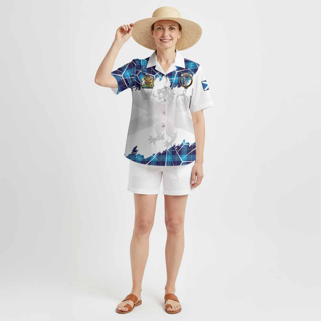 McKerrell Tartan Hawaiian Shirt with Family Crest and Lion Rampant Grunge Style