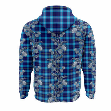 McKerrell Tartan Hoodie Seamless Scottish Thistle Flowers
