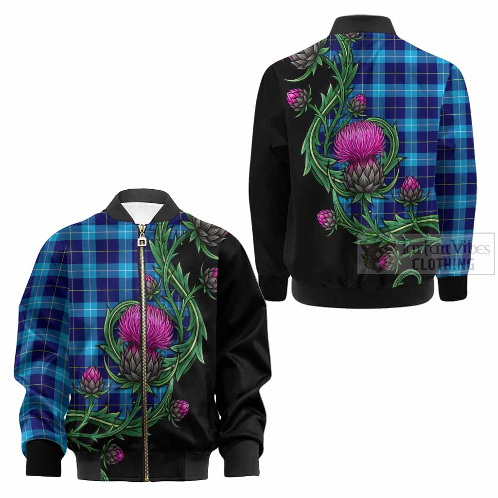 McKerrell Tartan Kid Bomber Jacket Resilient Scottish Thistle - Tartan Vibes Clothing