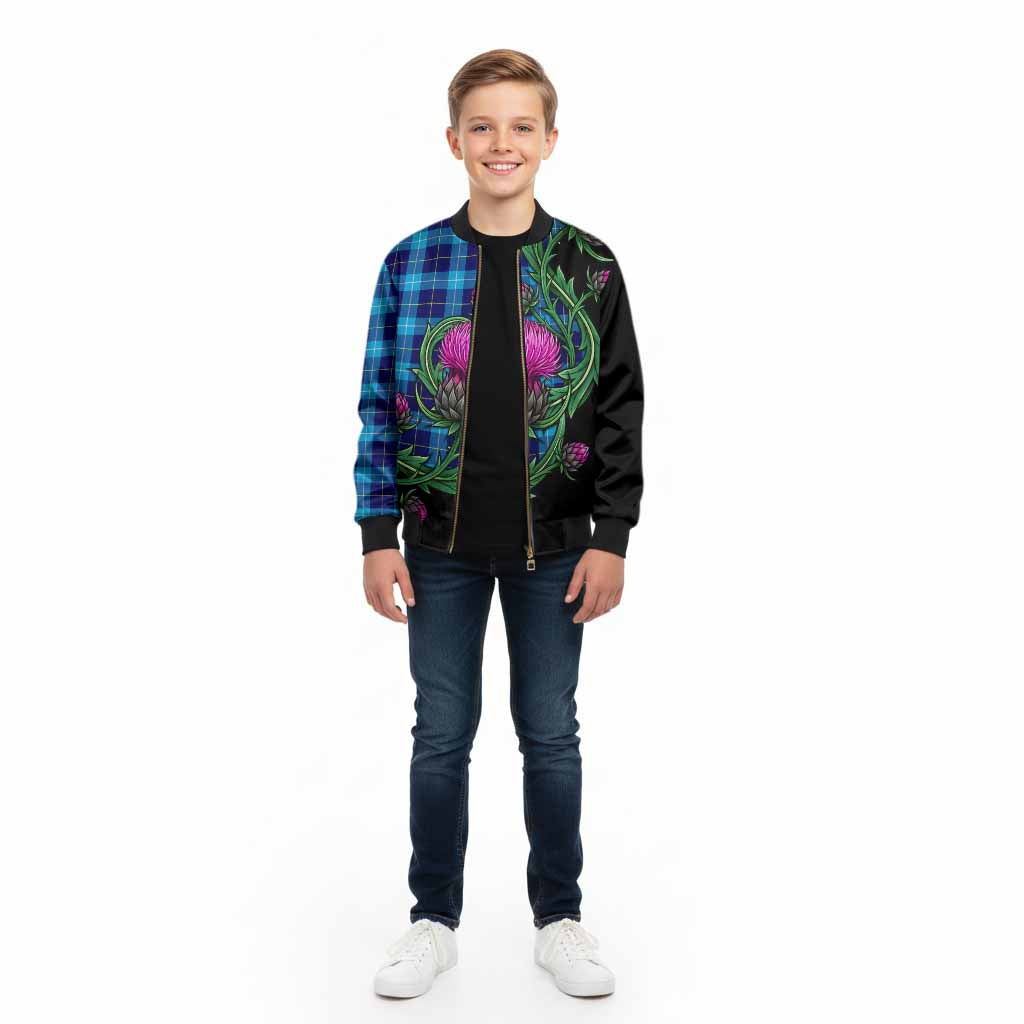 McKerrell Tartan Kid Bomber Jacket Resilient Scottish Thistle - Tartan Vibes Clothing