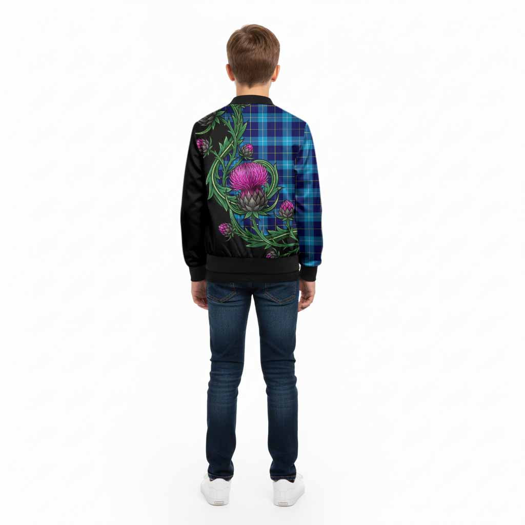 McKerrell Tartan Kid Bomber Jacket Resilient Scottish Thistle - Tartan Vibes Clothing