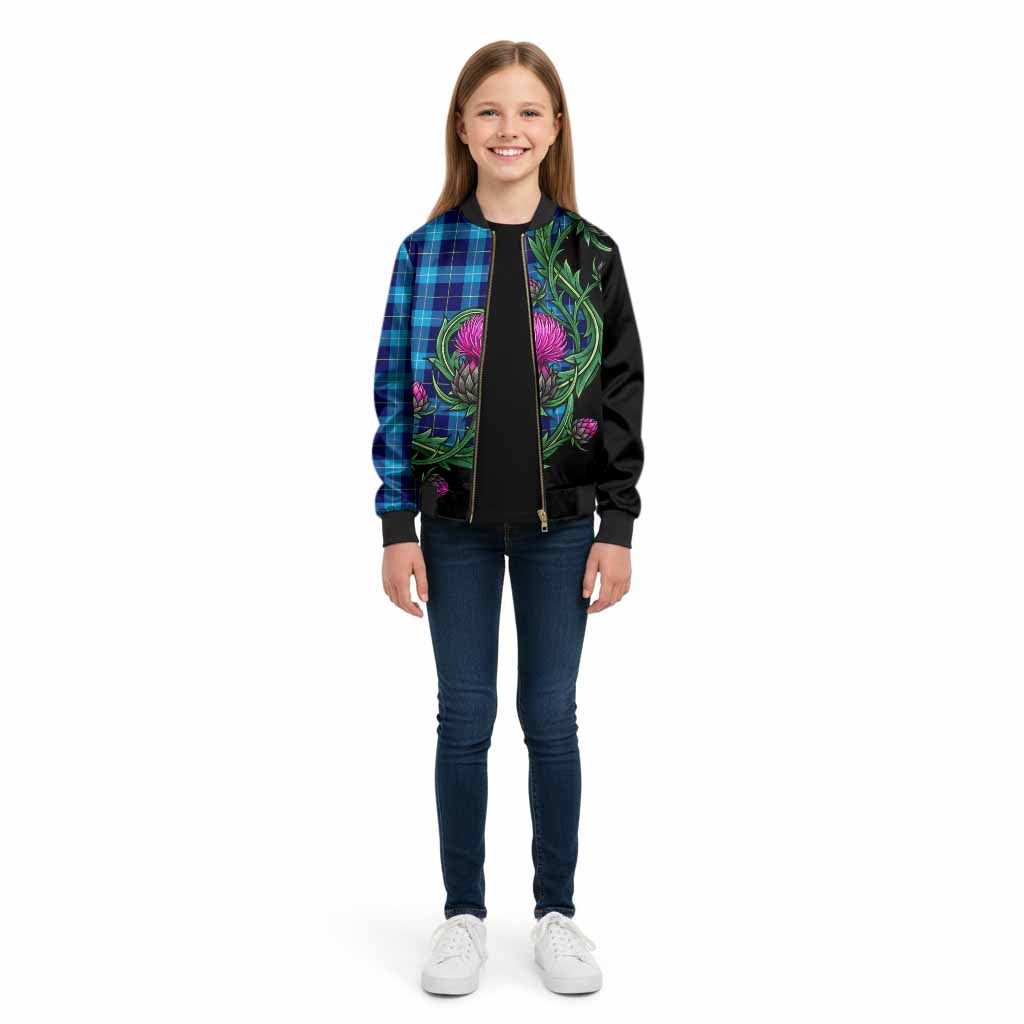 McKerrell Tartan Kid Bomber Jacket Resilient Scottish Thistle - Tartan Vibes Clothing