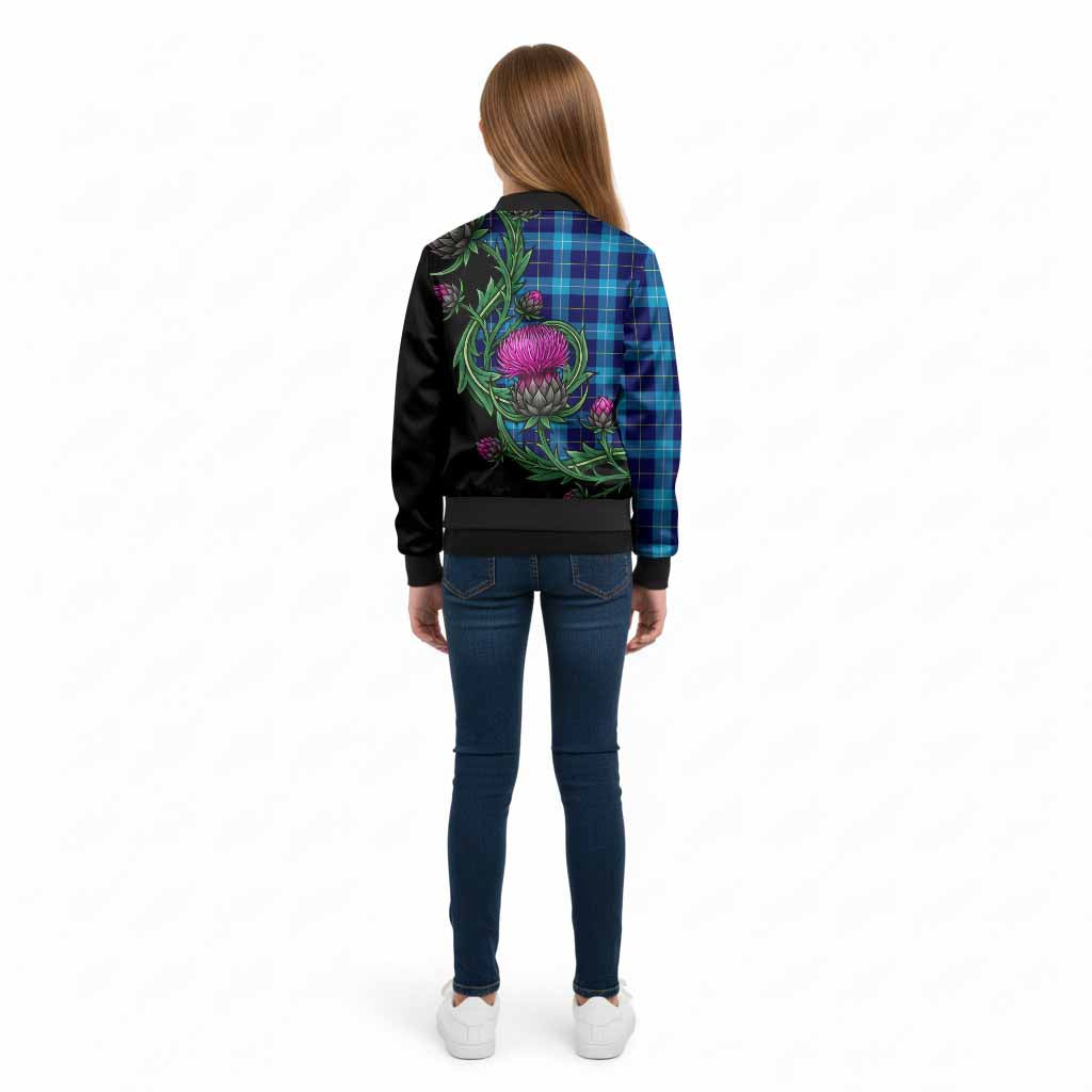 McKerrell Tartan Kid Bomber Jacket Resilient Scottish Thistle - Tartan Vibes Clothing
