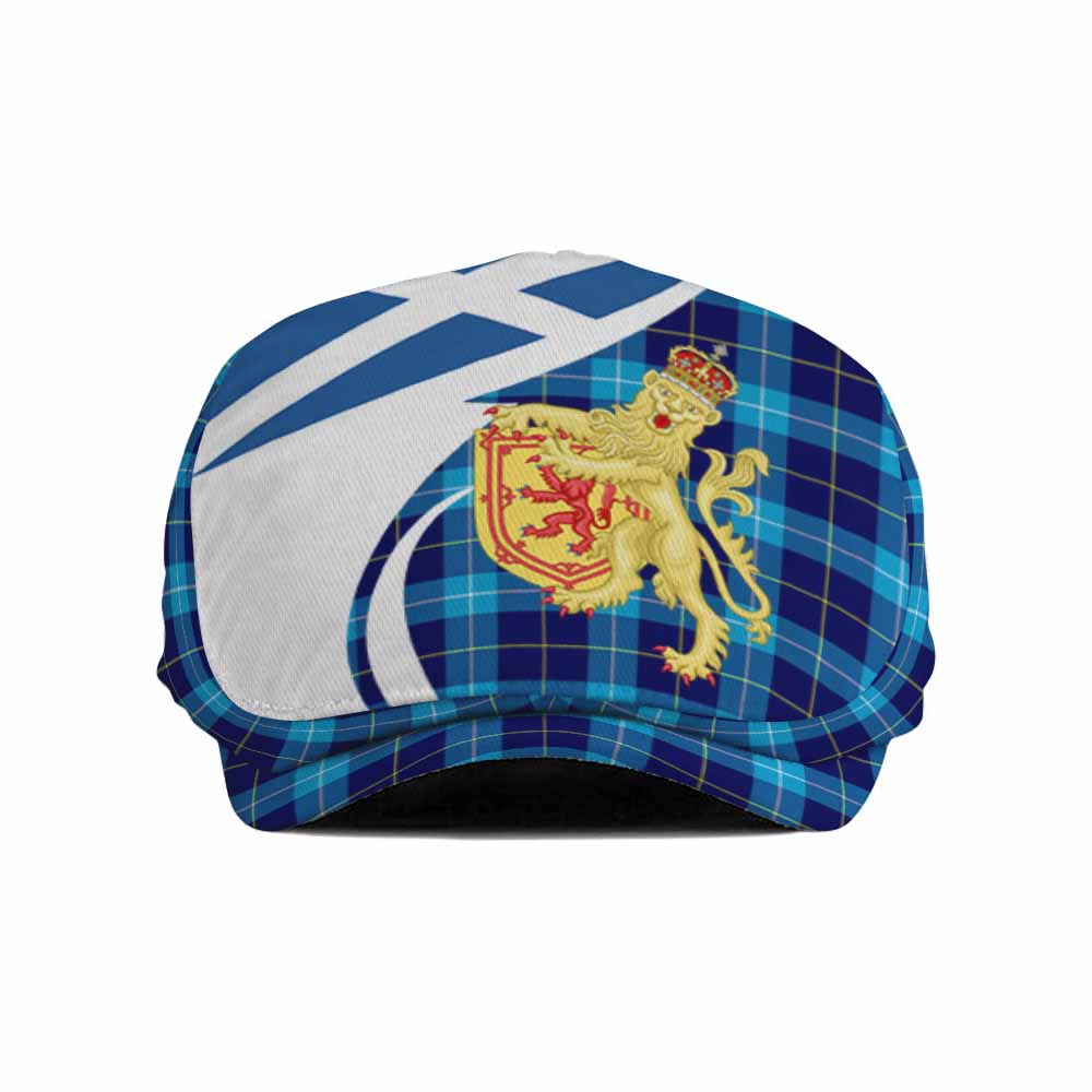 McKerrell Tartan Lion Rampant Flat Cap, Jeff Cap Classic Scottish Style