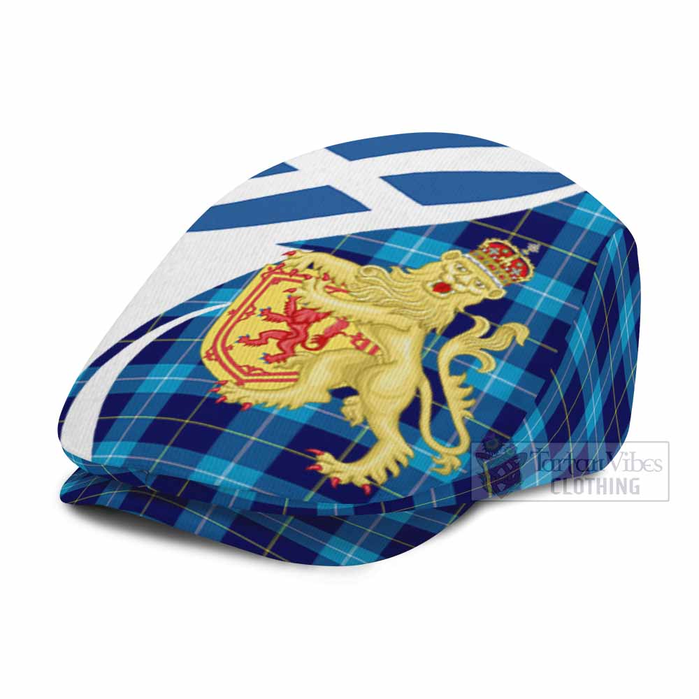 McKerrell Tartan Lion Rampant Flat Cap, Jeff Cap Classic Scottish Style