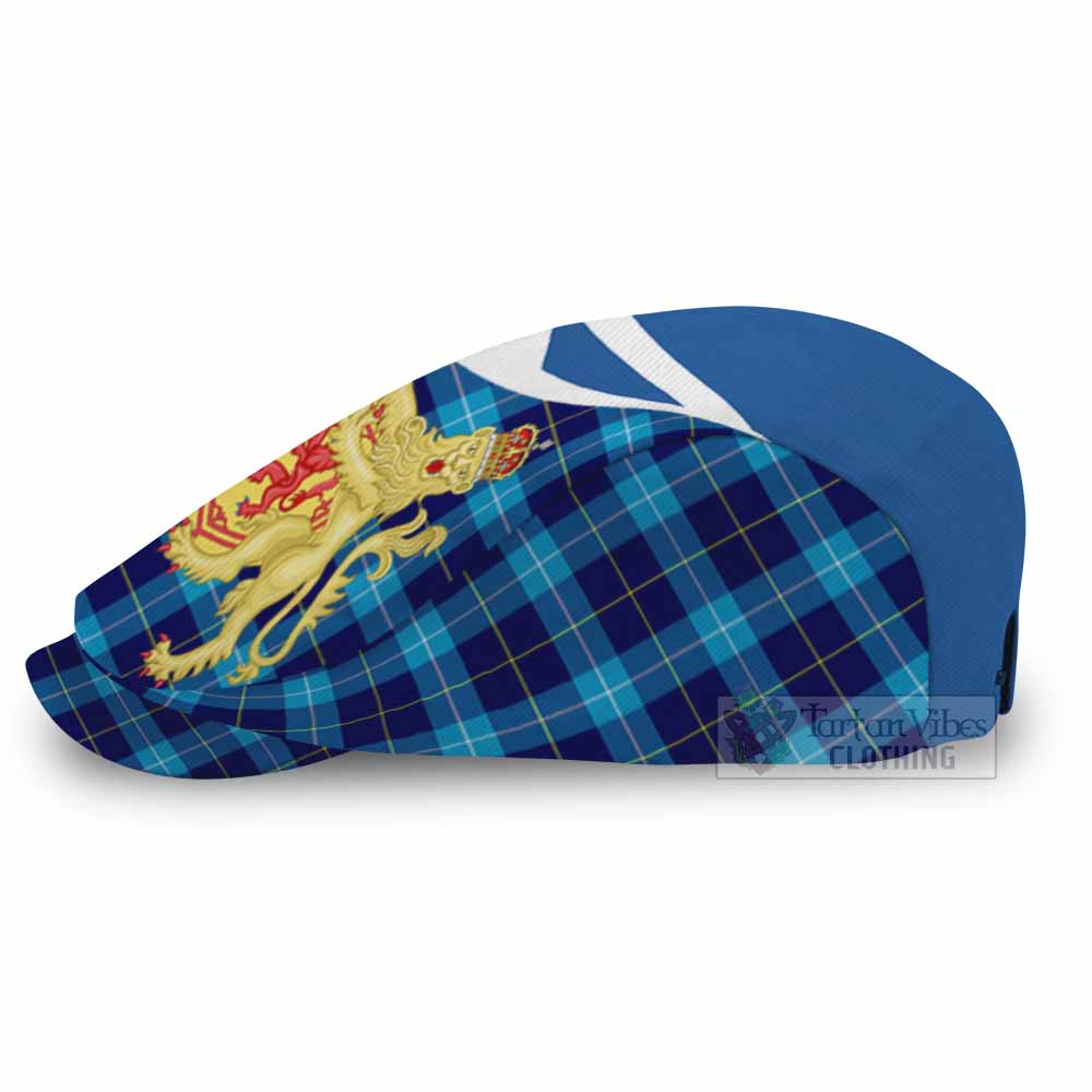 McKerrell Tartan Lion Rampant Flat Cap, Jeff Cap Classic Scottish Style