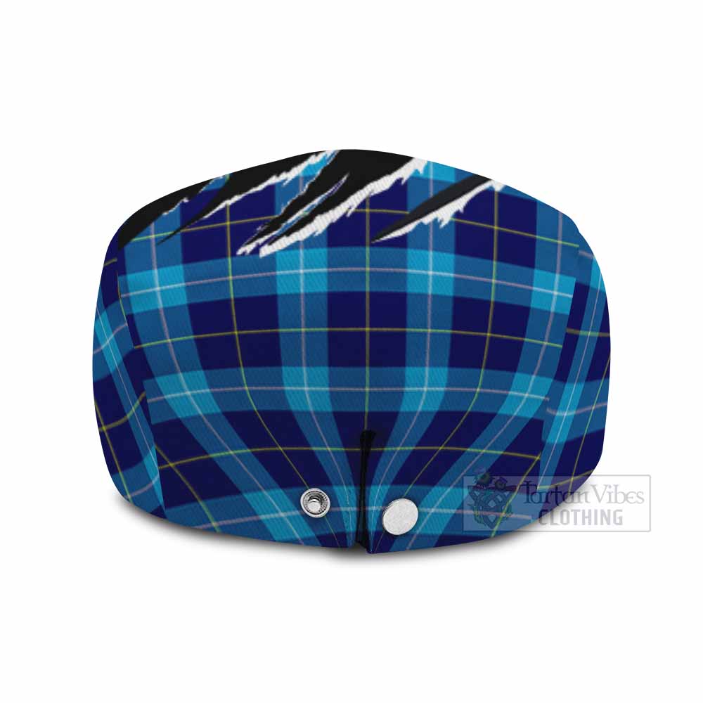 McKerrell Tartan Loch Ness Monster Flat Cap, Jeff Cap Celtic Knot Nessie Art