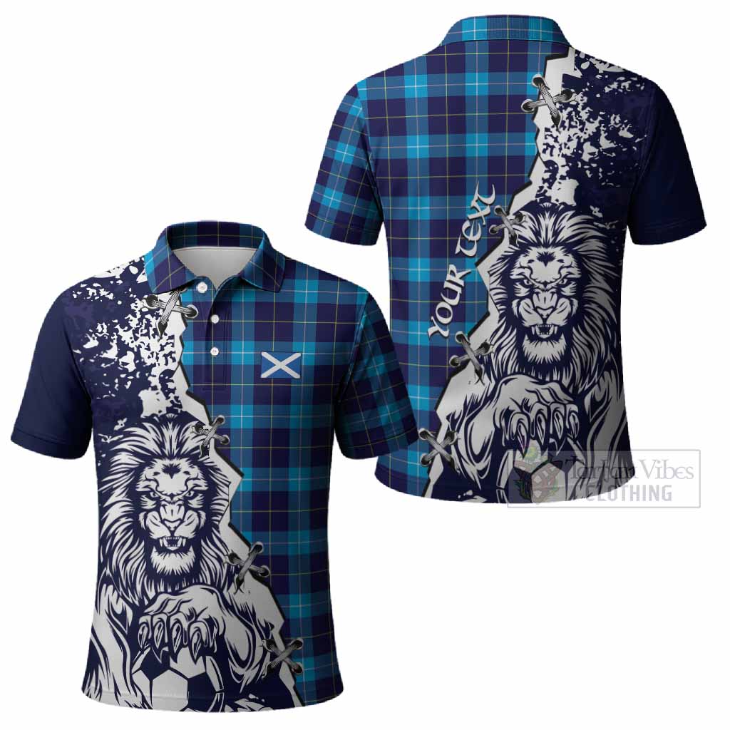McKerrell Tartan Scottish Polo Shirt Angry Lion With Soccer Ball Style