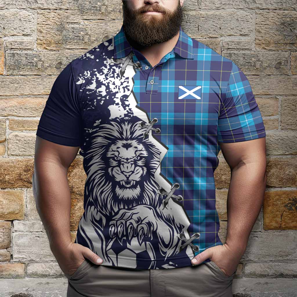 McKerrell Tartan Scottish Polo Shirt Angry Lion With Soccer Ball Style