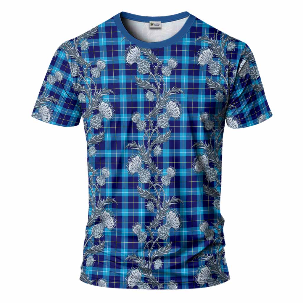 McKerrell Tartan T-Shirt Seamless Scottish Thistle Flowers