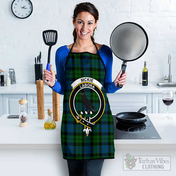 McKie Tartan Apron with Family Crest Black S 38x47 cm - Tartan Vibes Clothing