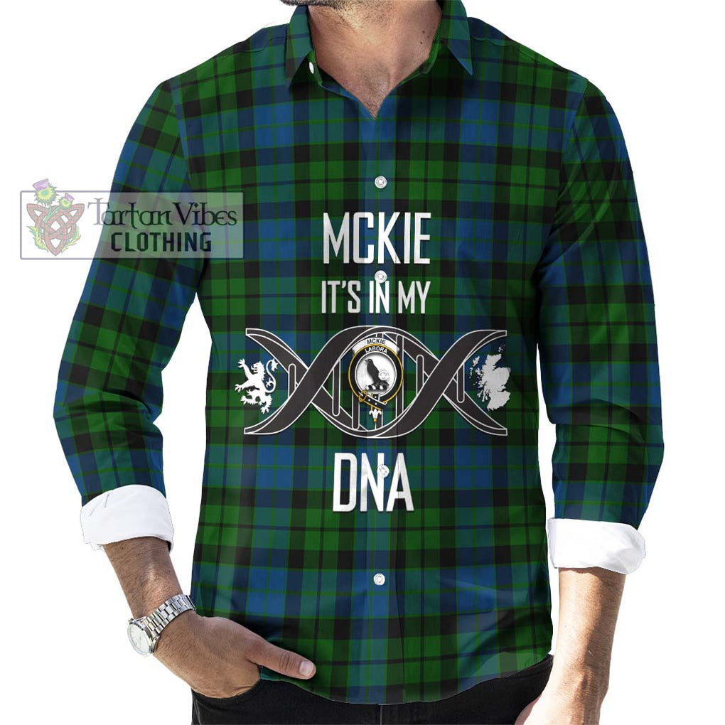 McKie Tartan Long Sleeve Button Shirt with Family Crest DNA In Me Style Men's Shirt S - Tartanvibesclothing Shop