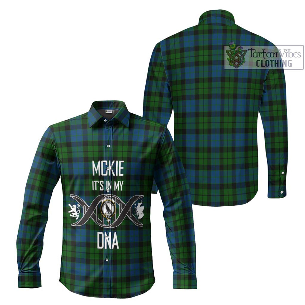 McKie Tartan Long Sleeve Button Shirt with Family Crest DNA In Me Style Men's Shirt - Tartanvibesclothing Shop