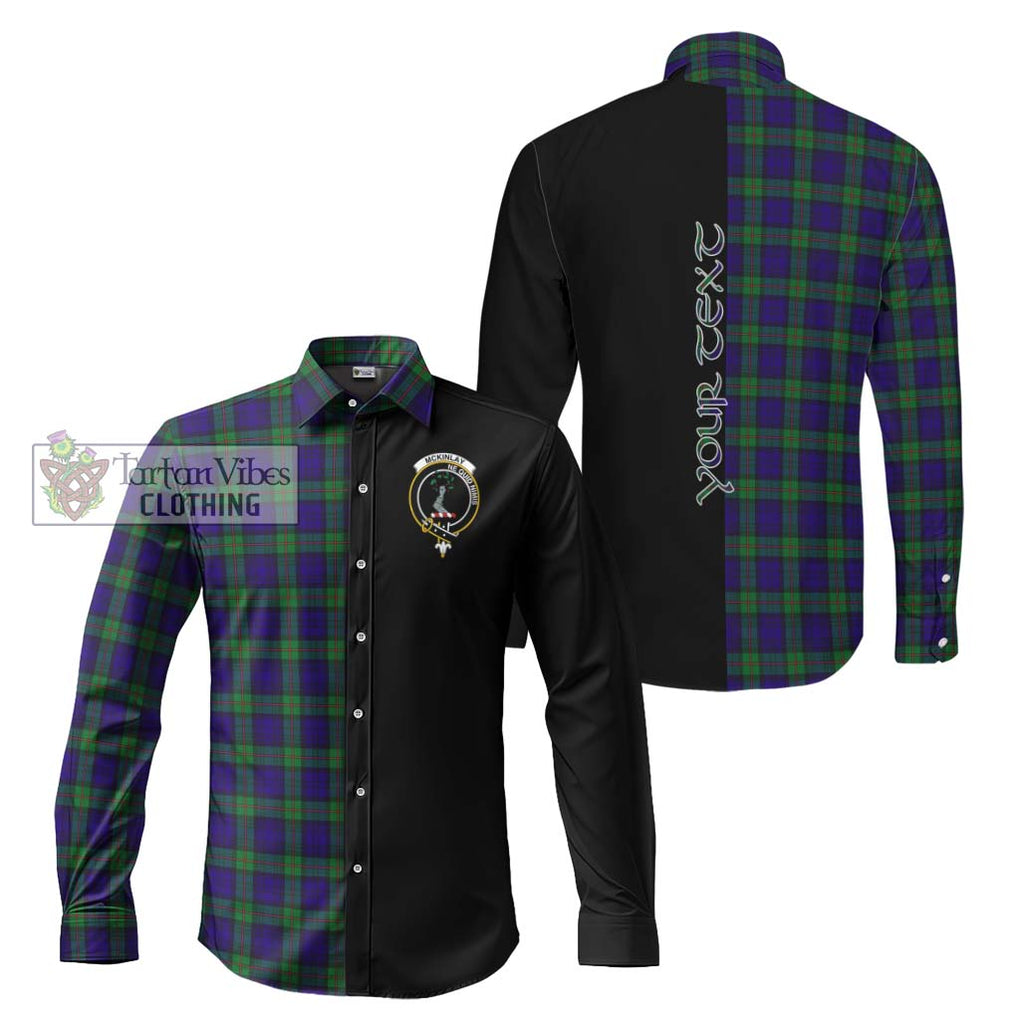 McKinlay Modern Tartan Long Sleeve Button Shirt with Family Crest and Half Of Me Style Men's Shirt S - Tartanvibesclothing Shop