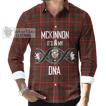 McKinnon Tartan Long Sleeve Button Shirt with Family Crest DNA In Me Style Men's Shirt S - Tartanvibesclothing Shop