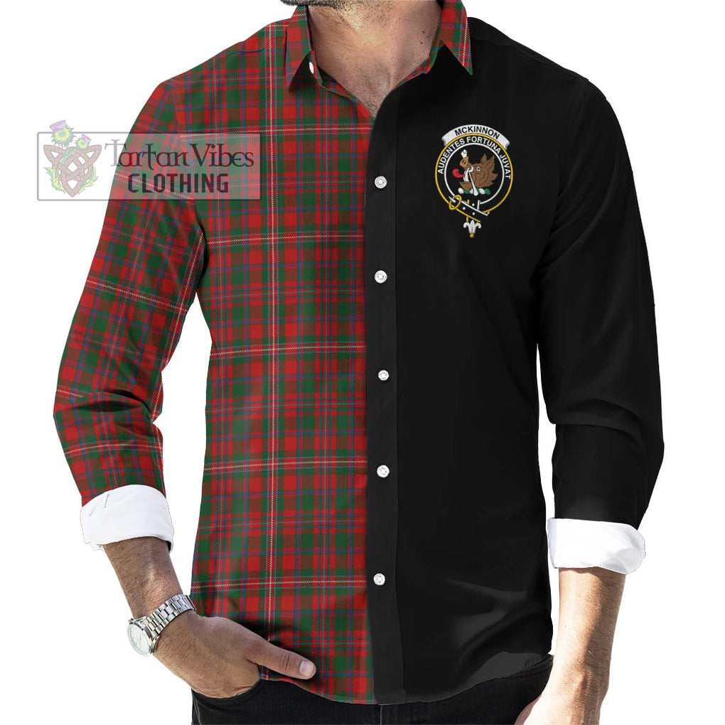 McKinnon Tartan Long Sleeve Button Shirt with Family Crest and Half Of Me Style - Tartanvibesclothing Shop