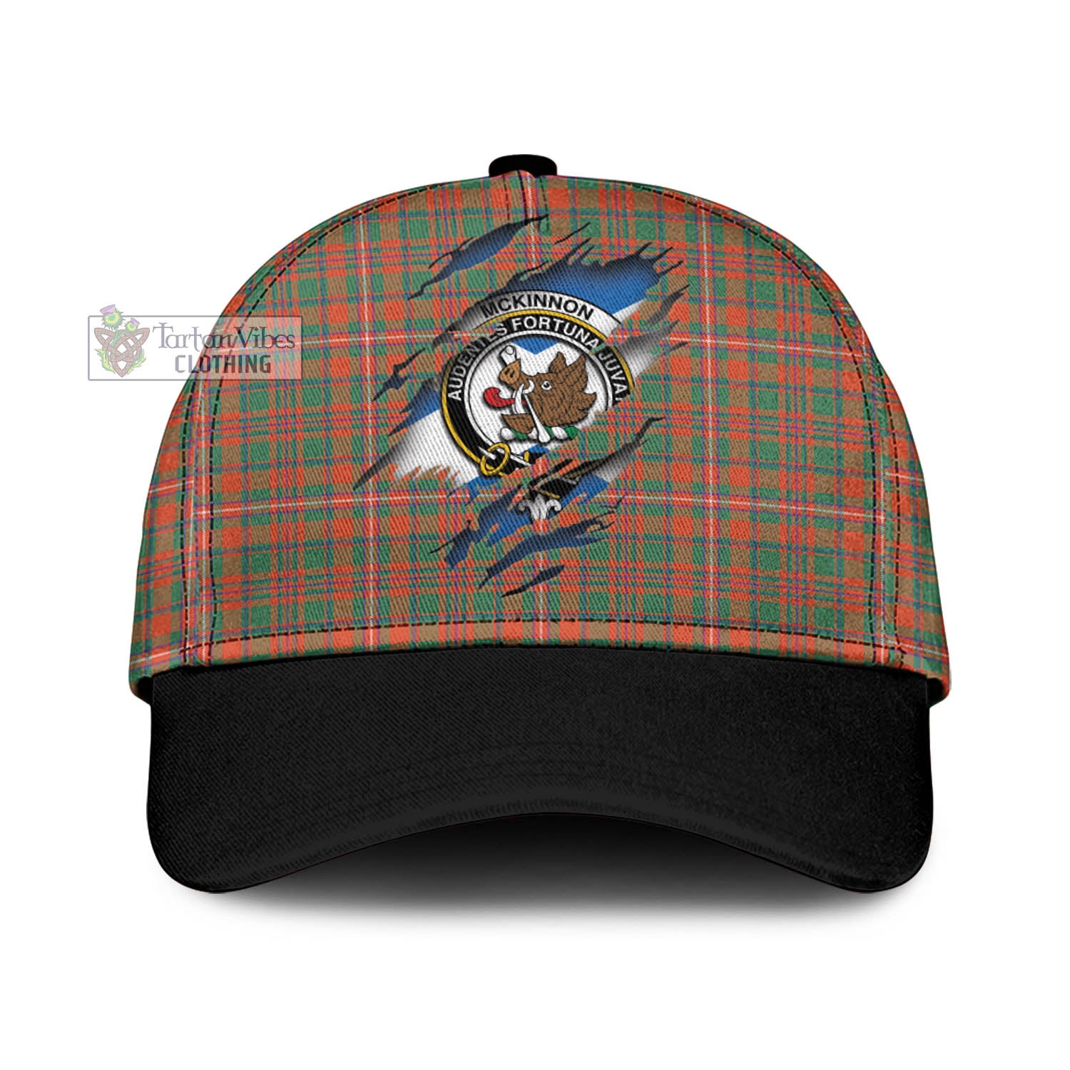 Tartan Vibes Clothing McKinnon Ancient Tartan Classic Cap with Family Crest In Me Style