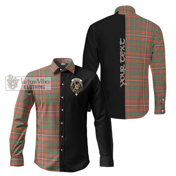 McKinnon Ancient Tartan Long Sleeve Button Shirt with Family Crest and Half Of Me Style Men's Shirt S - Tartanvibesclothing Shop