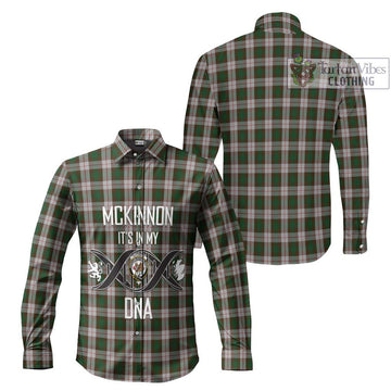 McKinnon Dress Tartan Long Sleeve Button Shirt with Family Crest DNA In Me Style Men's Shirt - Tartanvibesclothing Shop