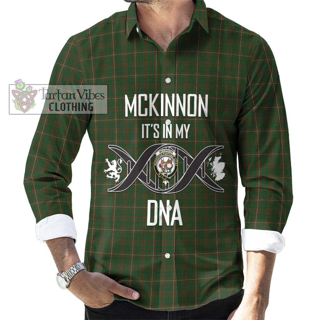 McKinnon Hunting Tartan Long Sleeve Button Shirt with Family Crest DNA In Me Style Men's Shirt S - Tartanvibesclothing Shop