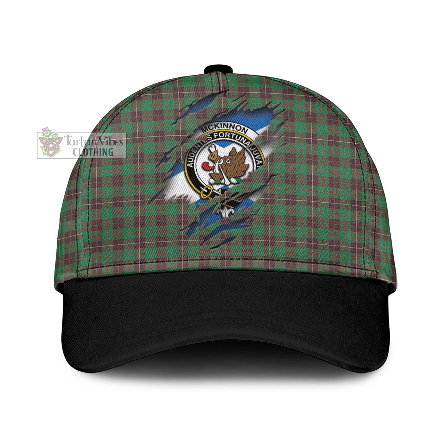 Tartan Vibes Clothing McKinnon Hunting Ancient Tartan Classic Cap with Family Crest In Me Style
