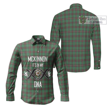 McKinnon Hunting Ancient Tartan Long Sleeve Button Shirt with Family Crest DNA In Me Style Men's Shirt - Tartanvibesclothing Shop
