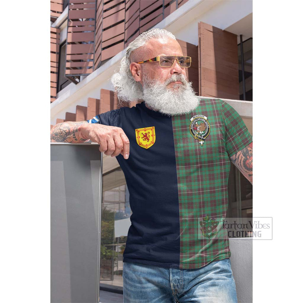 Tartan Vibes Clothing McKinnon Hunting Ancient Tartan Cotton T-shirt with Scottish Lion Royal Arm Half Style