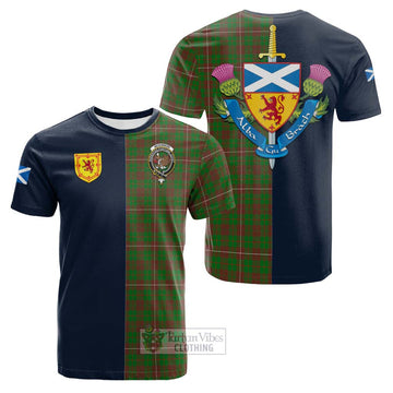 Tartan Vibes Clothing McKinnon Hunting Modern Tartan Cotton T-shirt with Scottish Lion Royal Arm Half Style