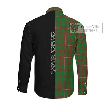 McKinnon Hunting Modern Tartan Long Sleeve Button Shirt with Family Crest and Half Of Me Style Men's Shirt - Tartanvibesclothing Shop