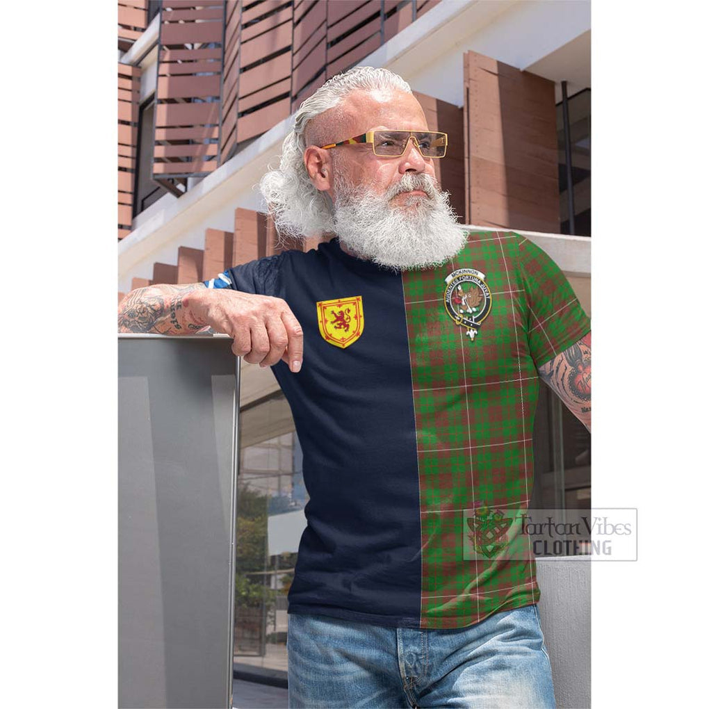 Tartan Vibes Clothing McKinnon Hunting Modern Tartan Cotton T-shirt with Scottish Lion Royal Arm Half Style