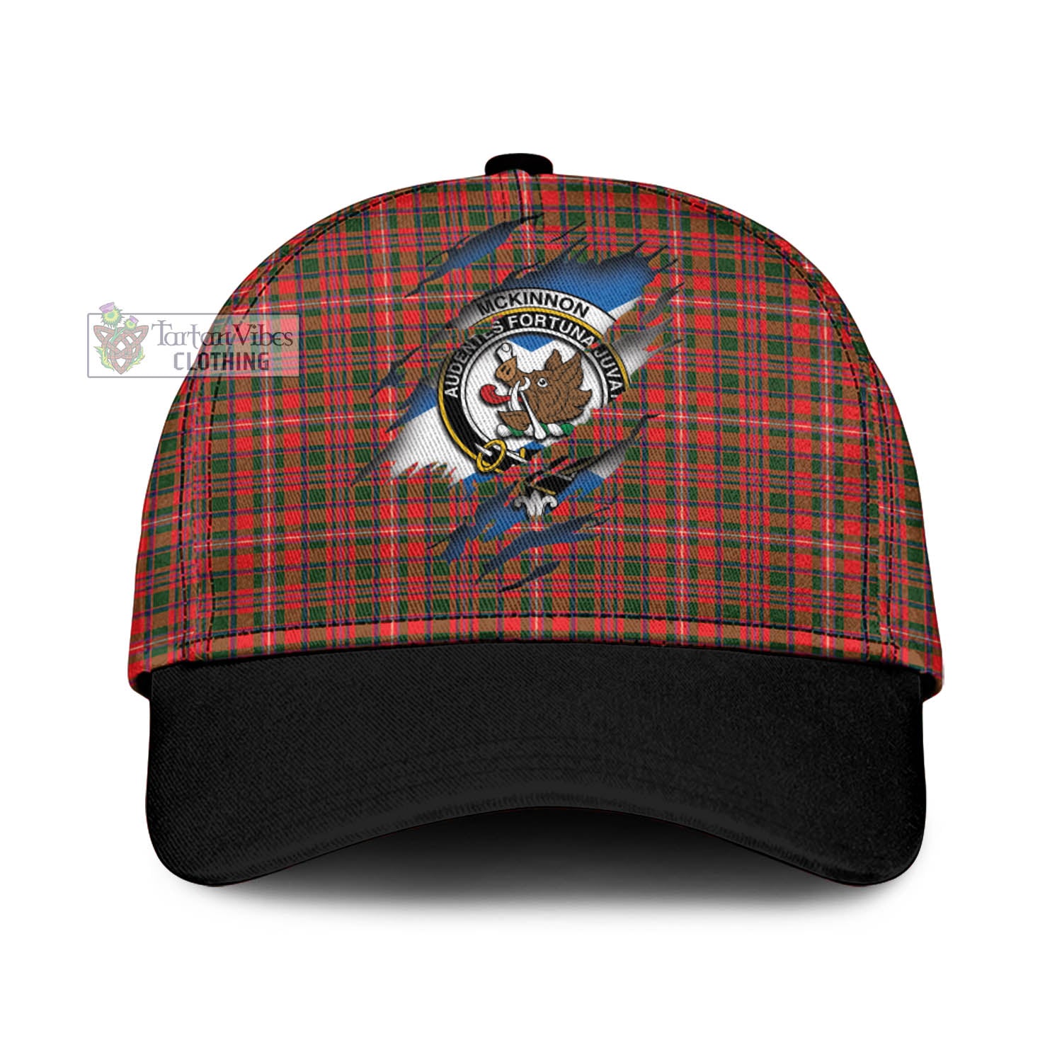 Tartan Vibes Clothing McKinnon Modern Tartan Classic Cap with Family Crest In Me Style