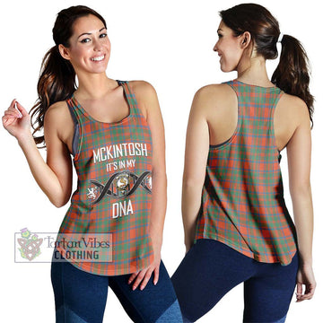 McKintosh Ancient Tartan Women's Racerback Tanks with Family Crest DNA In Me Style 4XL - Tartan Vibes Clothing