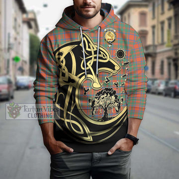 McKintosh Ancient Tartan Hoodie with Family Crest Celtic Wolf Style Zip Hoodie - Tartan Vibes Clothing