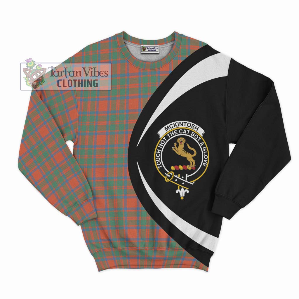 McKintosh Ancient Tartan Sweatshirt with Family Crest Circle Style Unisex - Tartan Vibes Clothing