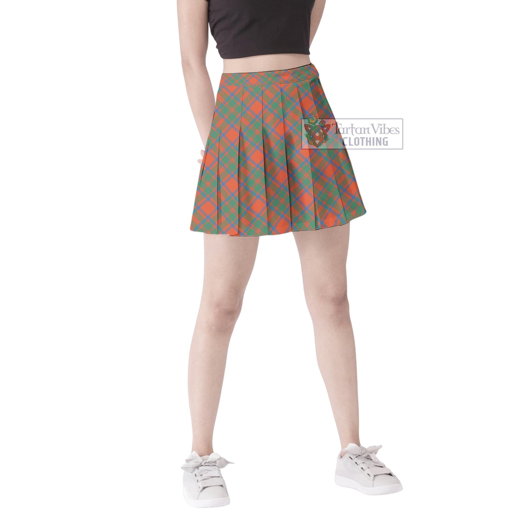 McKintosh Ancient Tartan Women's Plated Mini Skirt Cross Style Female - Tartan Vibes Clothing