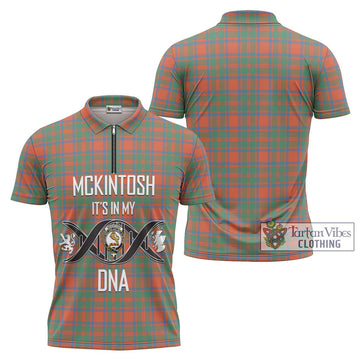 McKintosh Ancient Tartan Zipper Polo Shirt with Family Crest DNA In Me Style Unisex - Tartan Vibes Clothing