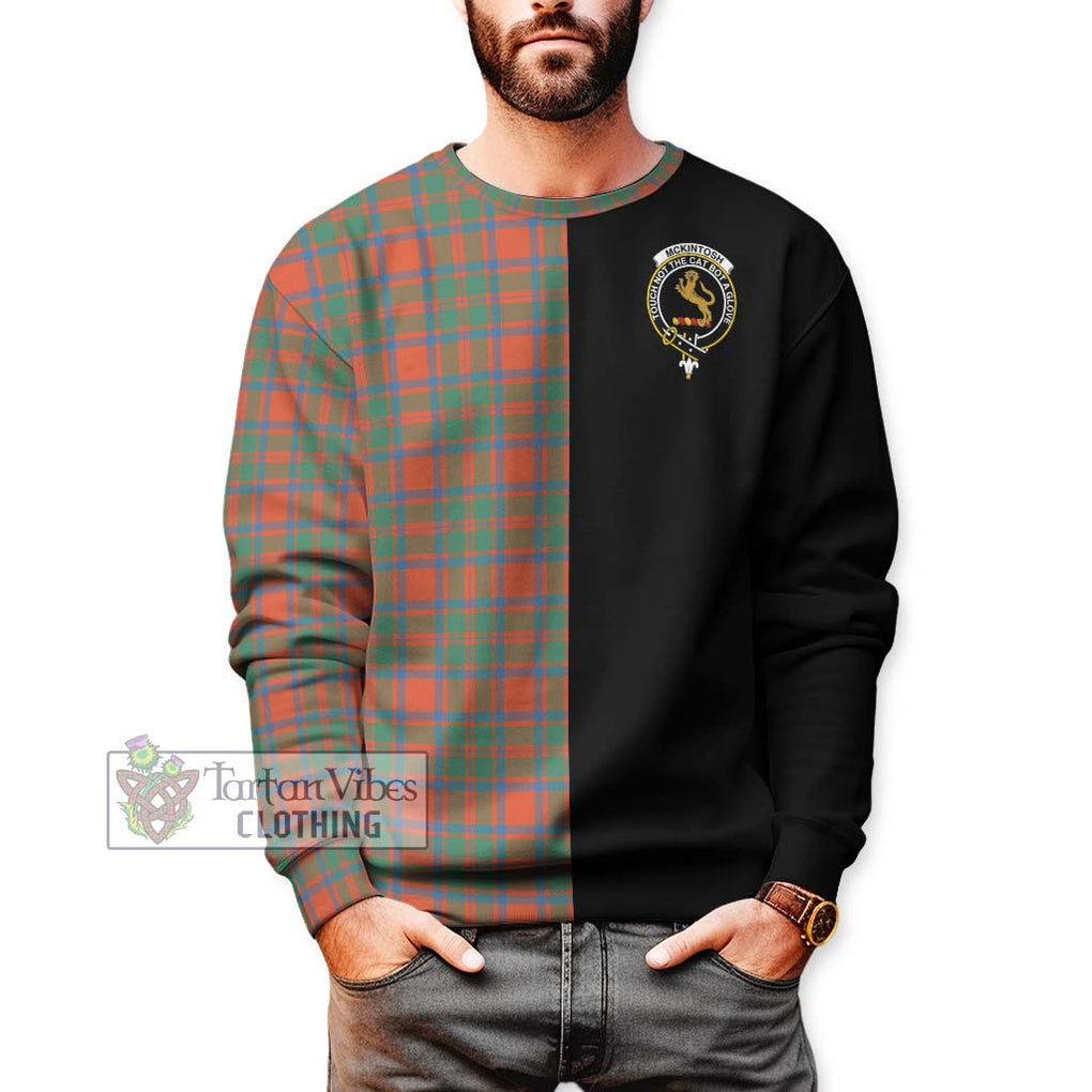 McKintosh Ancient Tartan Sweatshirt with Family Crest and Half Of Me Style Unisex - Tartan Vibes Clothing