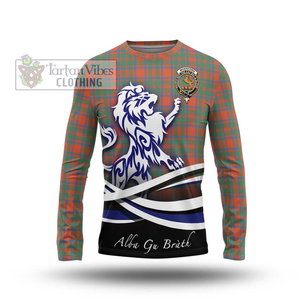 McKintosh Ancient Tartan Long Sleeve T-Shirt with Alba Gu Brath Regal Lion Emblem Unisex - Tartan Vibes Clothing